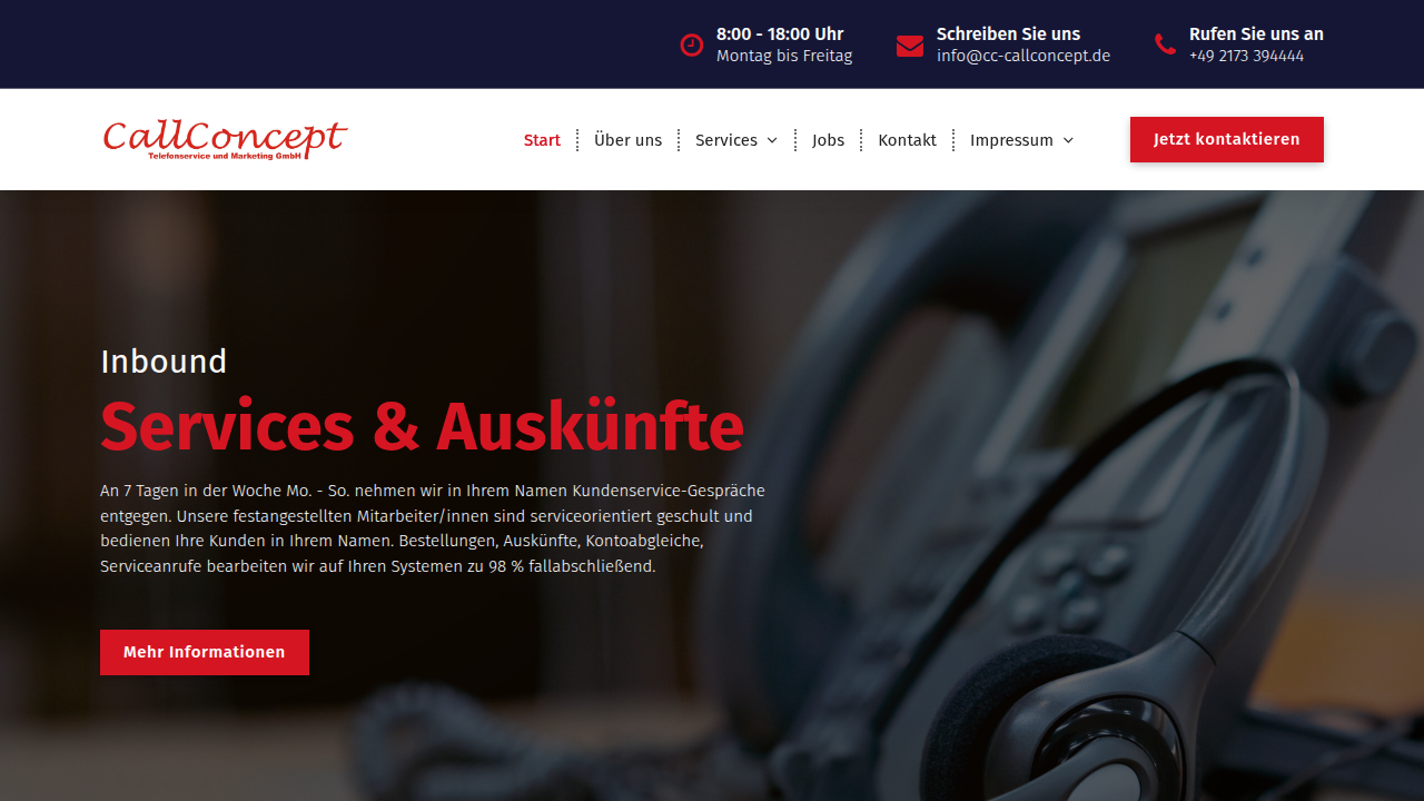 Screenshot cc-callconcept.de